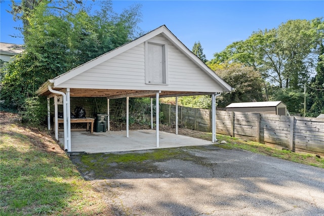 view of parking featuring a carport