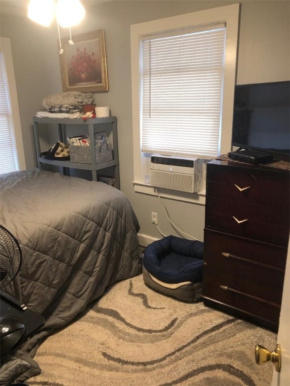 bedroom with cooling unit