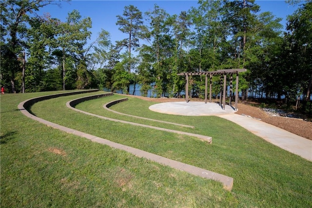 view of home's community featuring a lawn