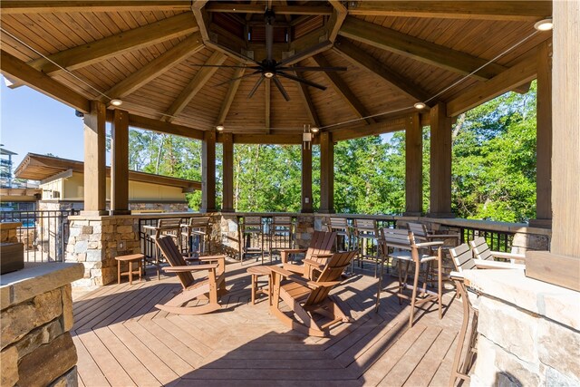 deck featuring a gazebo