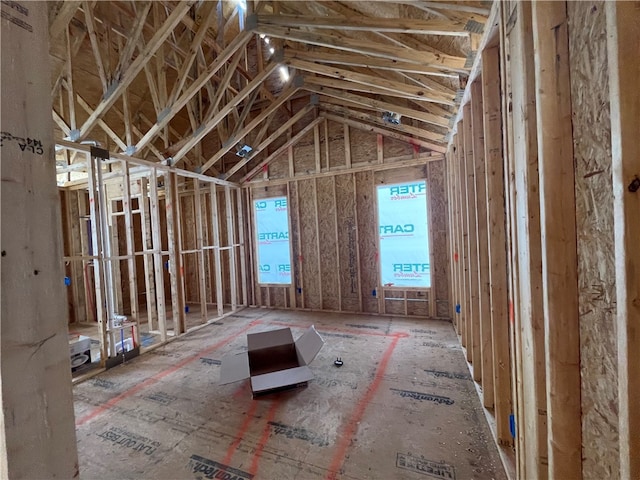 miscellaneous room with vaulted ceiling