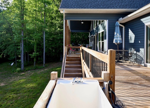 view of wooden deck