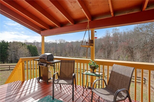 728 Tall Oak Trl, Seneca, SC 29678 - wooden deck with grilling area