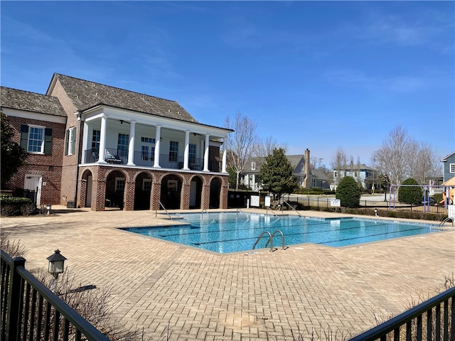 view of pool with a patio