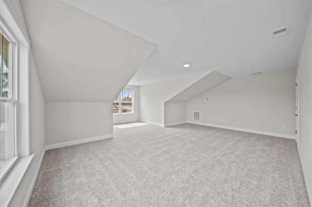170 Preston Ridge Dr, Seneca, SC 29672 - additional living space featuring baseboards, visible vents, lofted ceiling, and carpet