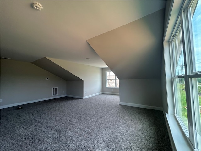 bonus room featuring carpet and lofted ceiling