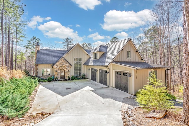 view of front of home with a garage