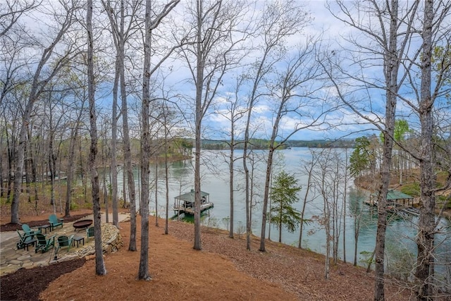 view of water feature featuring a boat dock