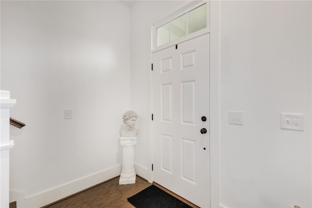 entrance foyer featuring dark hardwood / wood-style floors