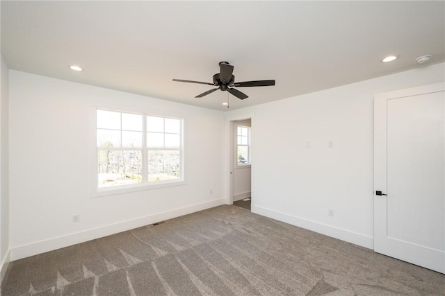 1230 Melton Rd Unit 211, West Union, SC 29696 - carpeted spare room featuring ceiling fan, recessed lighting, visible vents, and baseboards