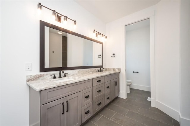 1230 Melton Rd Unit 211, West Union, SC 29696 - bathroom with tile patterned floors, toilet, double vanity, and a sink