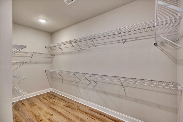 spacious closet featuring wood-type flooring