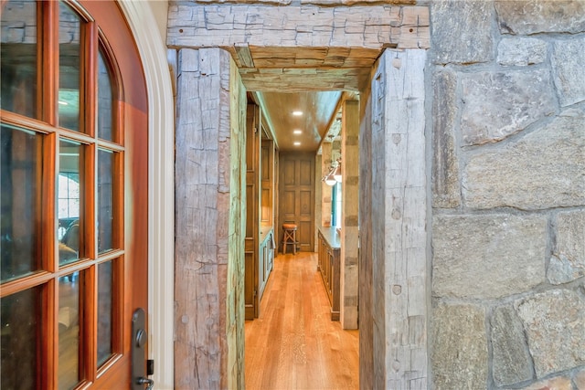 hallway featuring light hardwood / wood-style floors