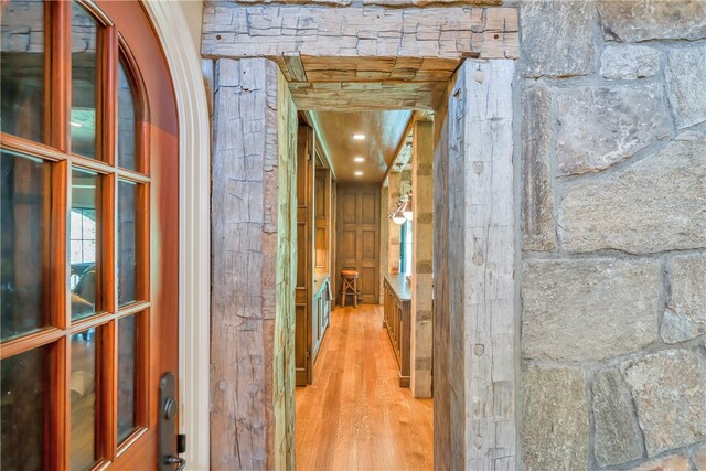 hallway featuring light hardwood / wood-style floors