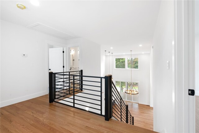 hall featuring wood-type flooring