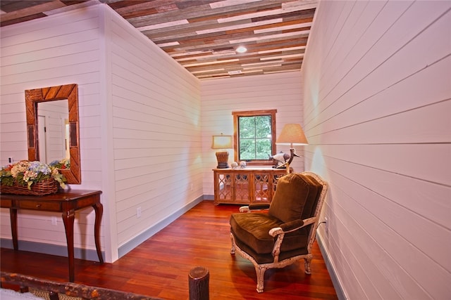 living area featuring hardwood / wood-style floors