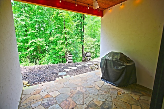 view of patio with area for grilling