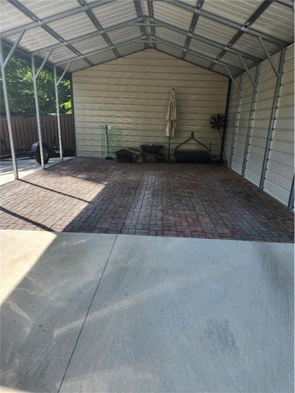 garage with a carport