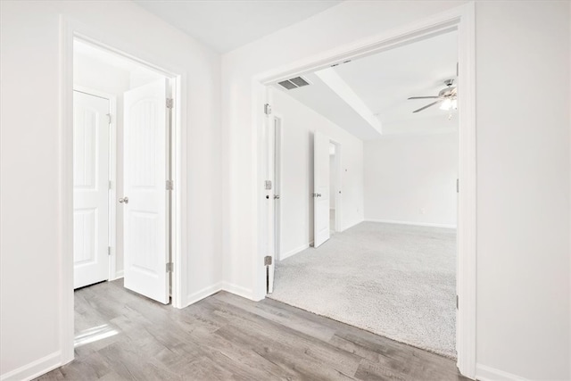 corridor featuring light hardwood / wood-style flooring