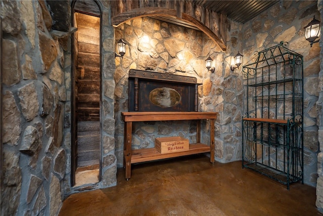 bathroom with concrete flooring