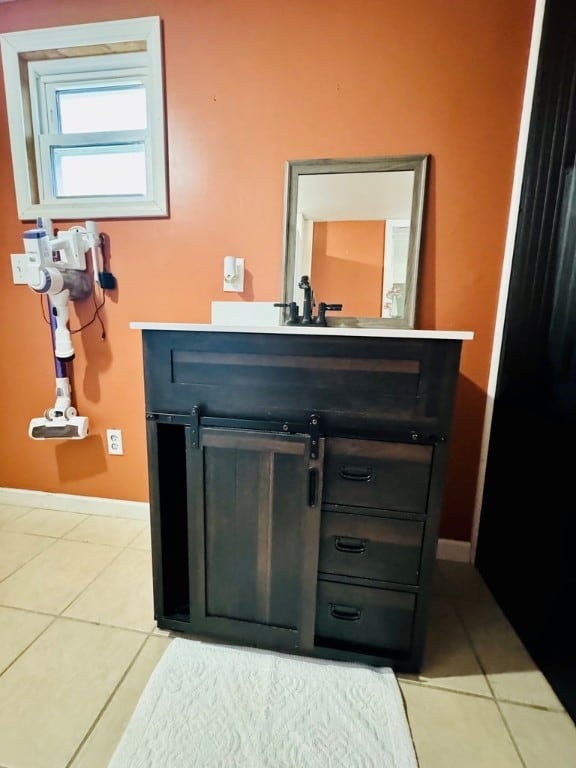 bathroom featuring vanity and tile patterned floors