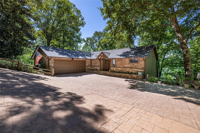 exterior space featuring a garage