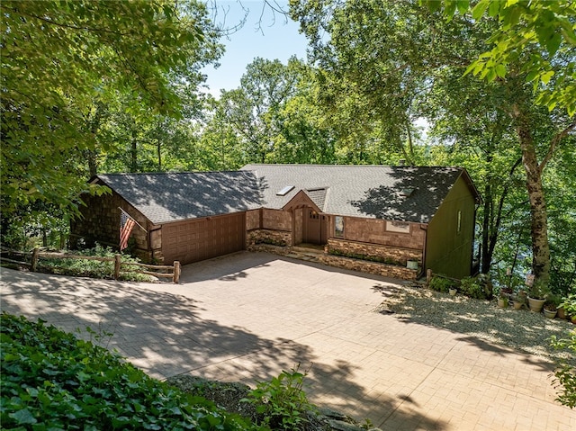 view of front of home featuring a garage