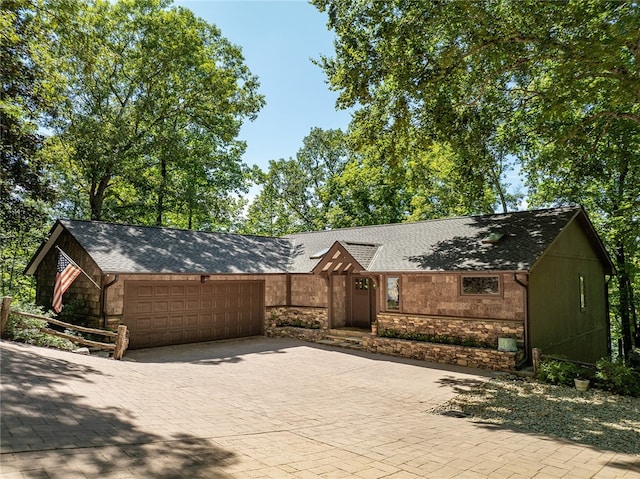 exterior space featuring a garage