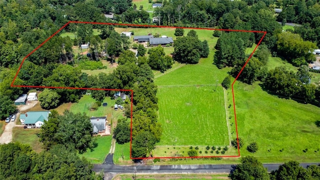 bird's eye view featuring a rural view