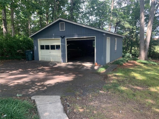 view of garage