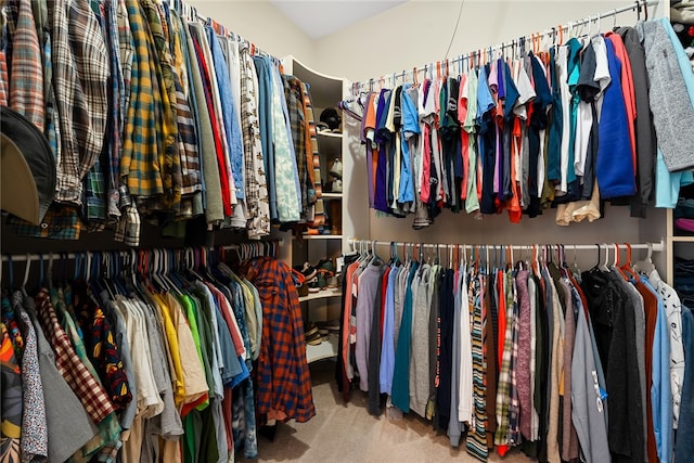 spacious closet with carpet floors