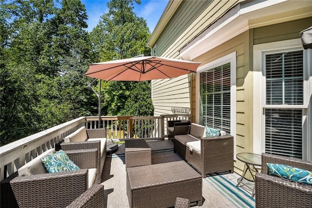 deck featuring an outdoor hangout area