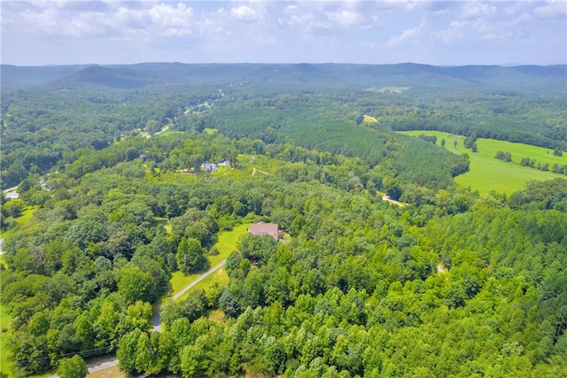 aerial view featuring a mountain view