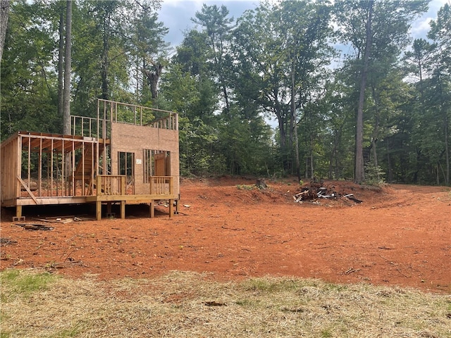 view of yard featuring a deck