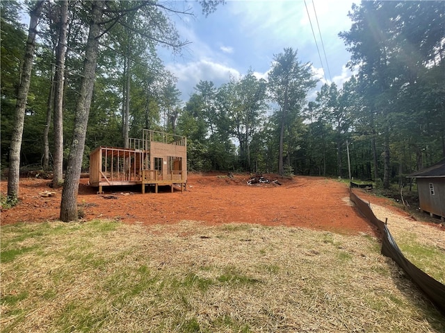 view of yard featuring a deck