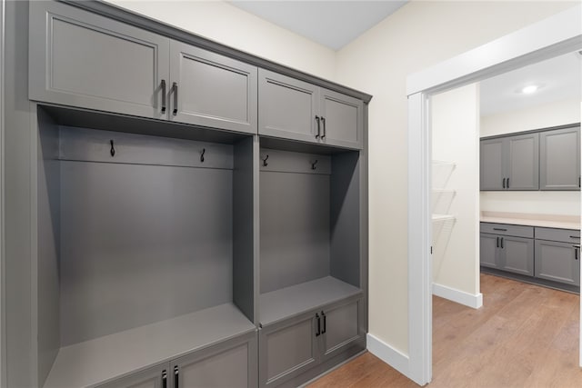 mudroom featuring light hardwood / wood-style floors