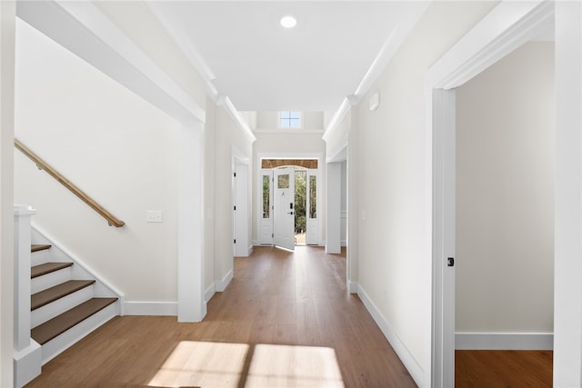 interior space featuring wood-type flooring