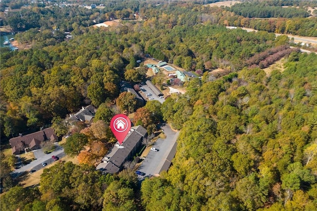 bird's eye view with a forest view