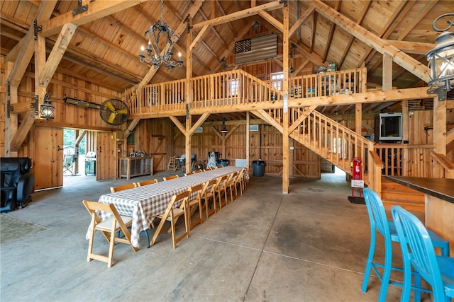 interior space with wood ceiling