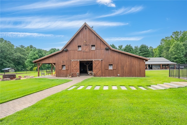 exterior space with a lawn