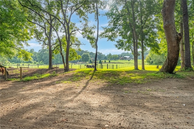 exterior space with a rural view