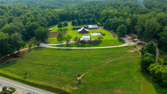 aerial view featuring a rural view