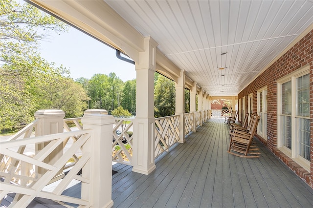 deck featuring a porch