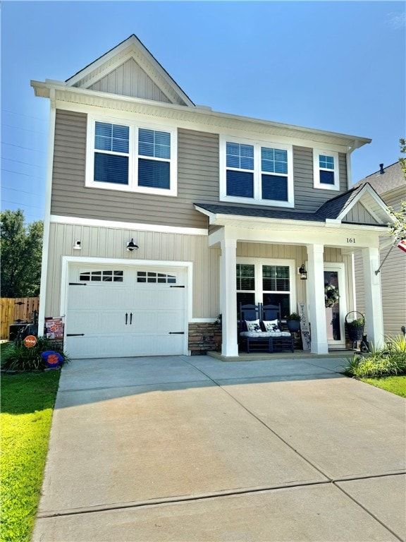 view of front of house with a garage