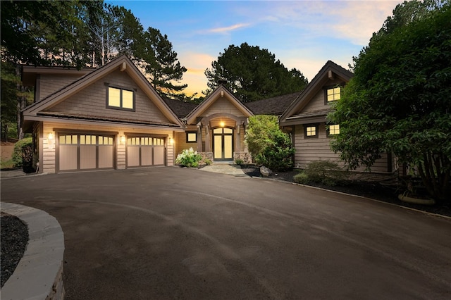 craftsman-style house with a garage