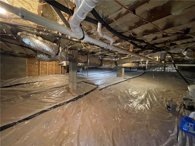 view of unfinished attic