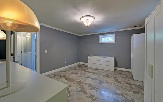 interior space with ornamental molding