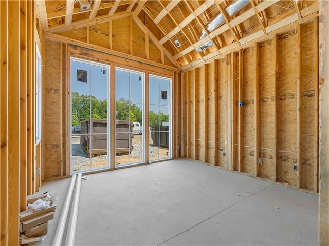 miscellaneous room featuring vaulted ceiling