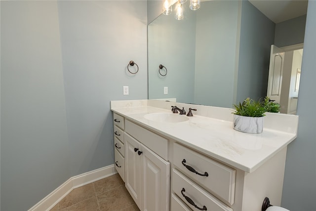 bathroom featuring vanity and tile patterned floors