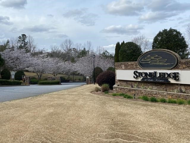 view of community sign